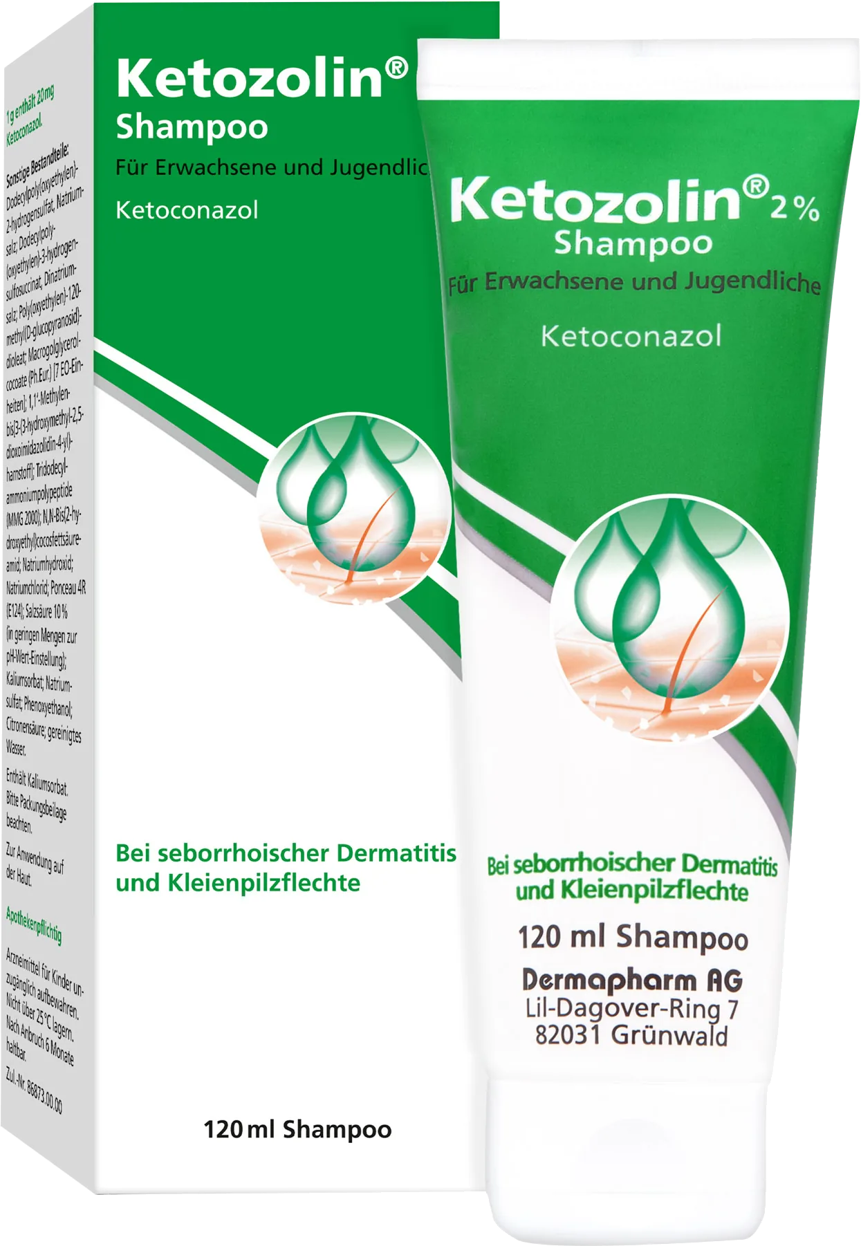 KETOZOLIN – شامبو كيتوكونازول 2٪، 120 مل