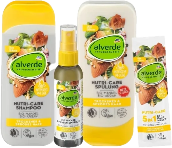 Alverde - حزمة Nutri Care Bio للشعر الجاف والمتقصف