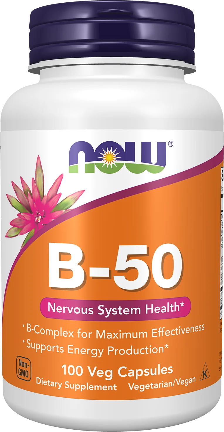 NOW Foods – B-50 – Complexe de vitamines B – 100 gélules végétariennes
