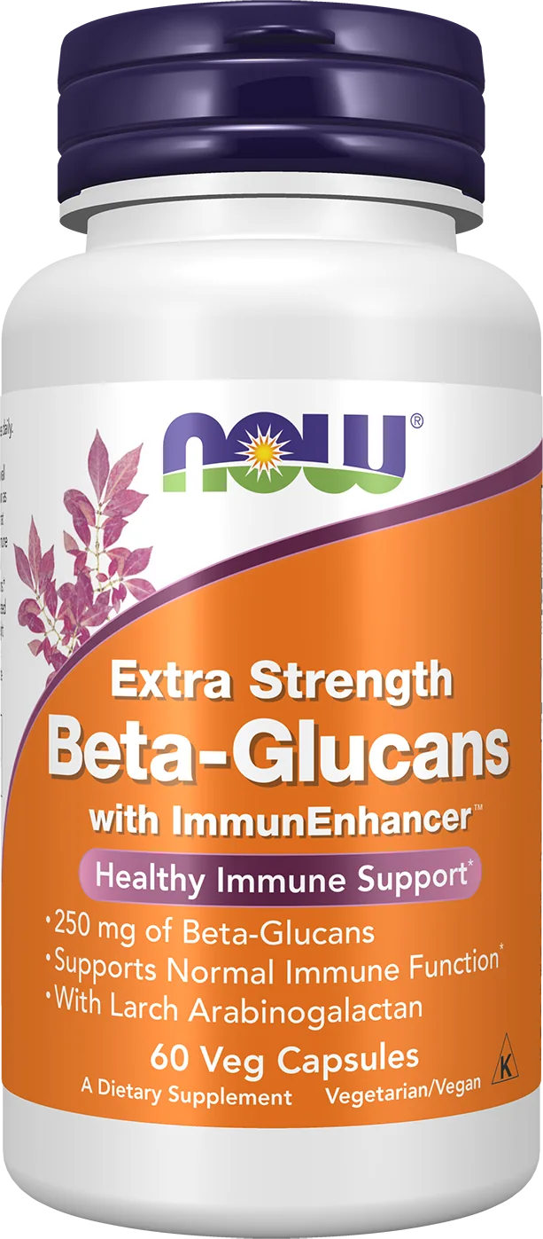 NOW Foods – Beta-Glucans with ImmunEnhancer™ Extra Strength – 60 capsules végétales