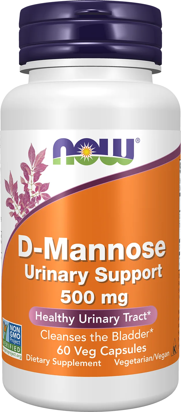 NOW Foods – D‑Mannose 500 mg – 60 capsules végétales
