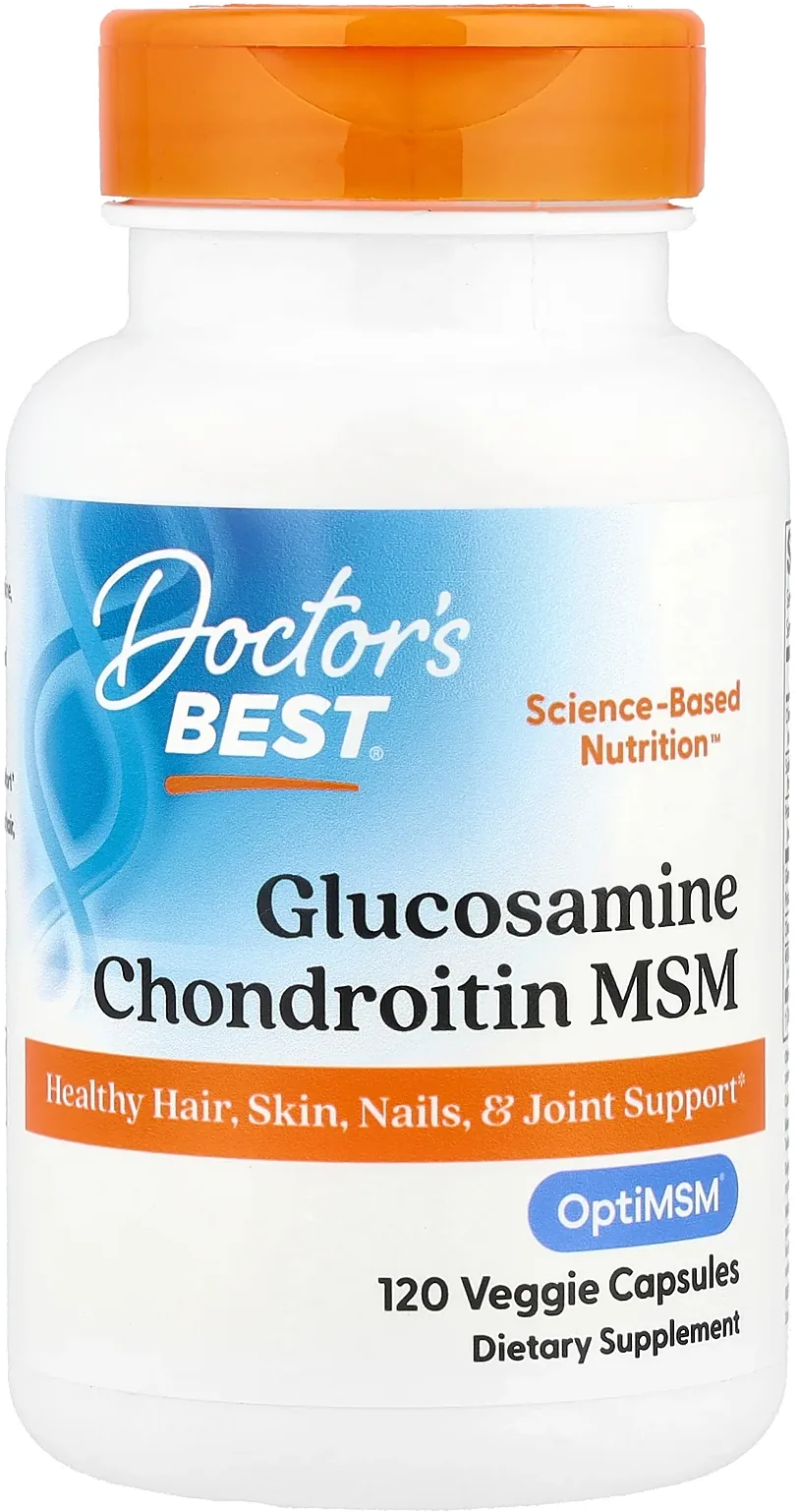 Doctor's Best, Glucosamine, chondroïtine et MSM, 120 capsules végétales