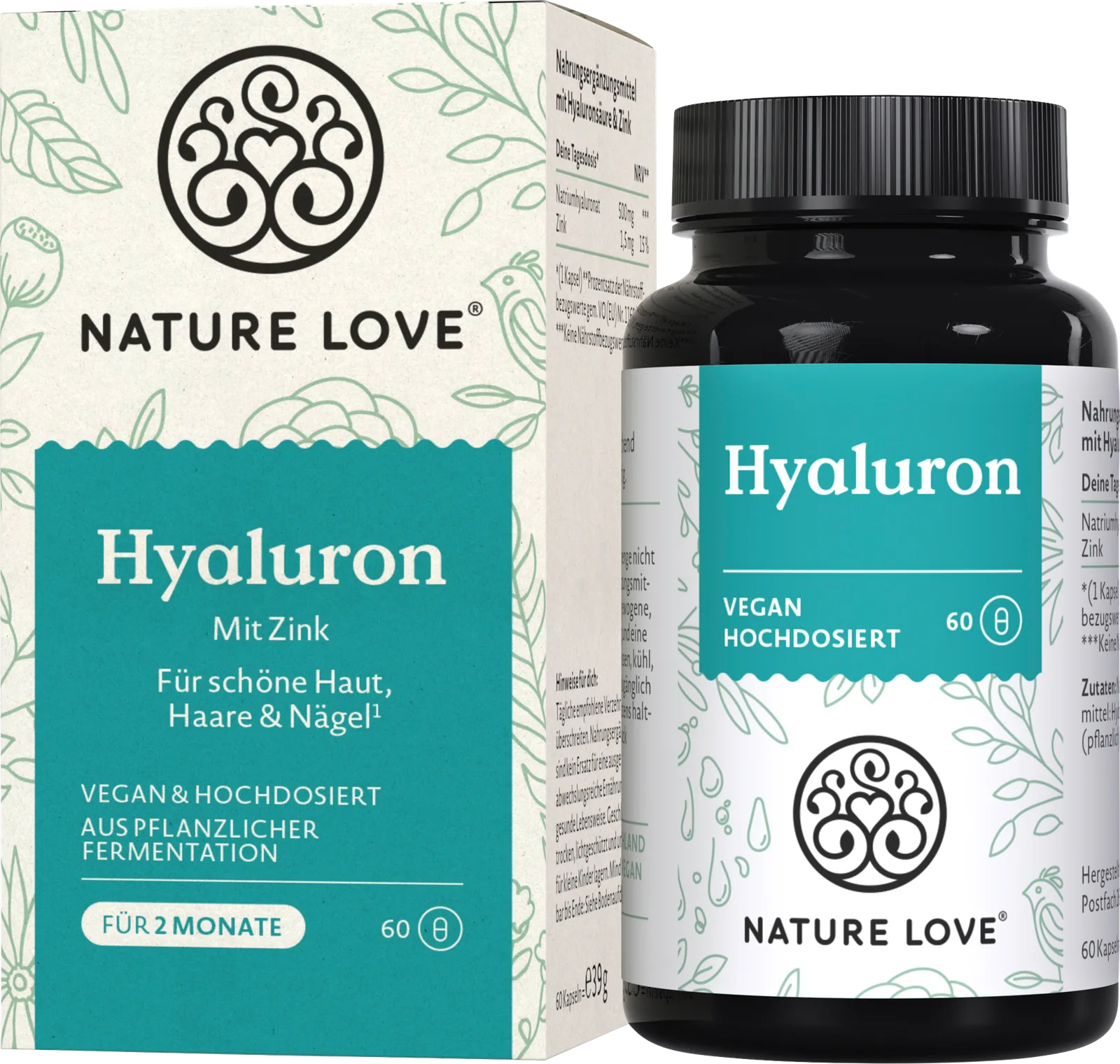 Hyaluron Nature Love 500mg – Peau Jeune & Articulations 60 Gélules