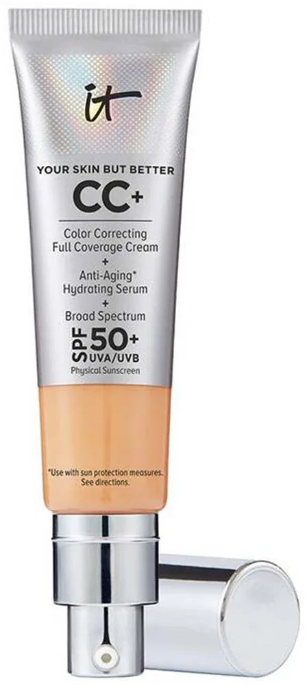 IT Cosmetics - كريم تصحيح CC + SPF 50، لون بني متوسط، 32 مل