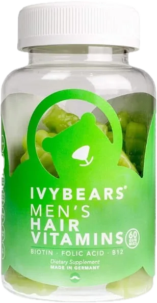 IvyBears - فيتامينات للشعر للرجال، فيتامينات للشعر، 60 حبة