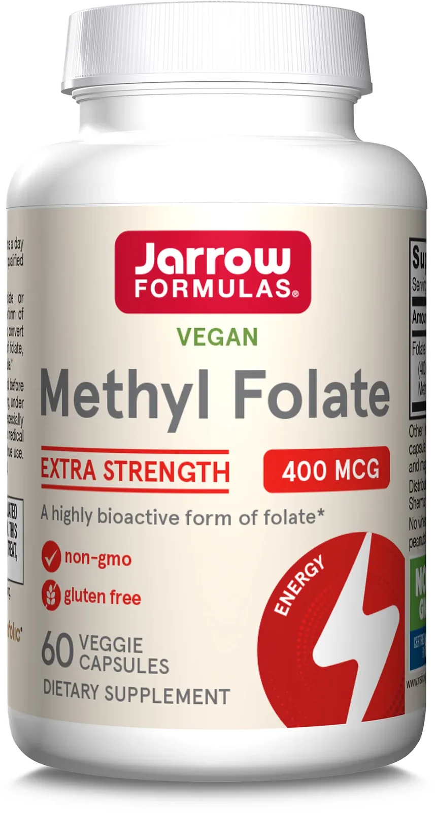 Jarrow Formulas – Méthylfolate végan 400 mcg – 60 capsules végétales