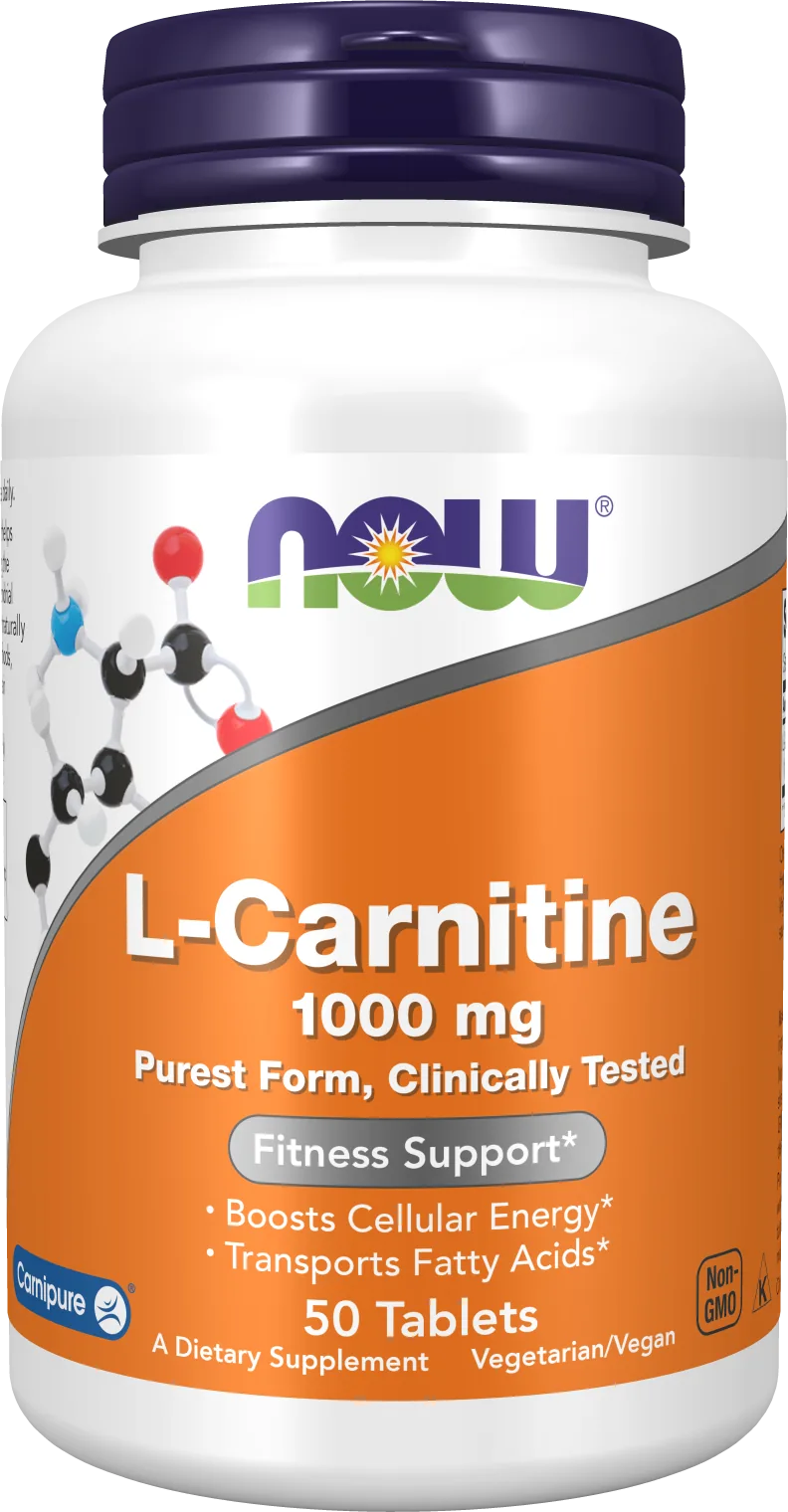 NOW Foods – L-Carnitine 1 000 mg – 50 comprimés