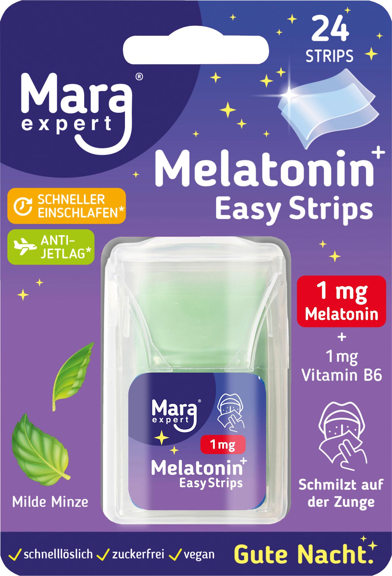 MARA EXPERT Melatonin Easy Strips 1 mg – 24 films