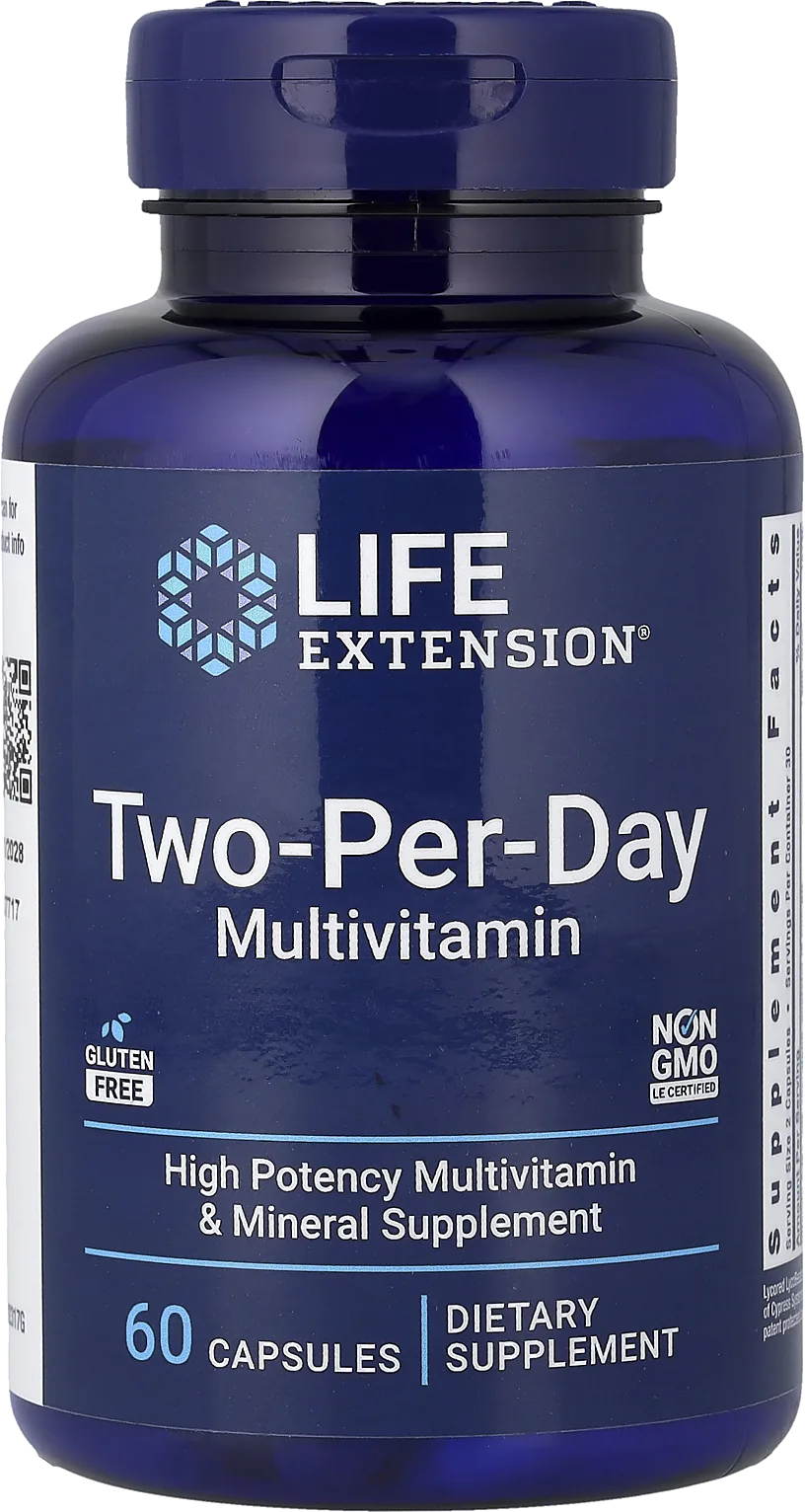 Life Extension، فيتامينات متعددة مرتين في اليوم، 60 كبسولة