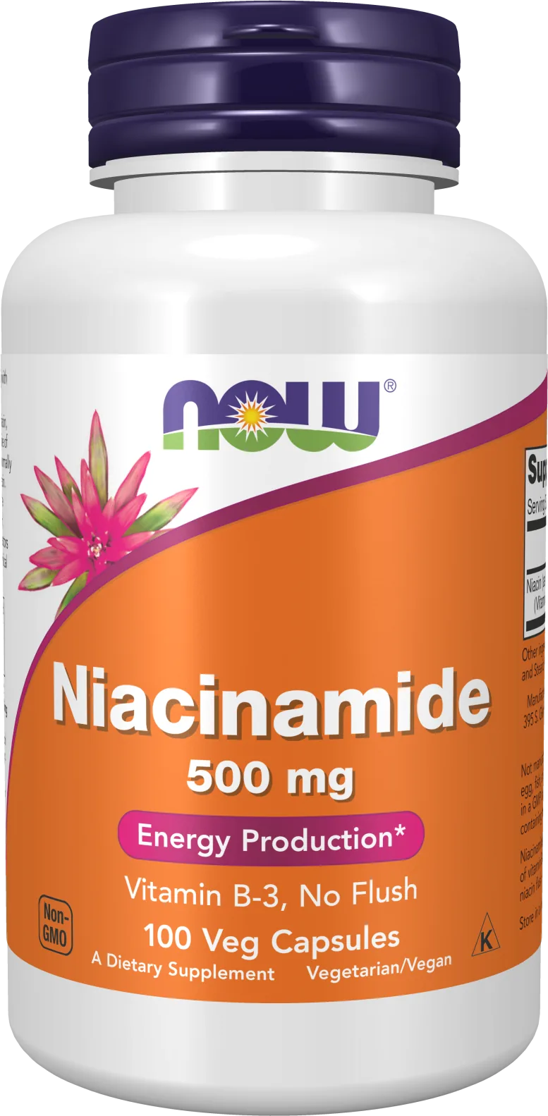 NOW Foods، نياسيناميد، 500 مجم، 100 كبسولة نباتية