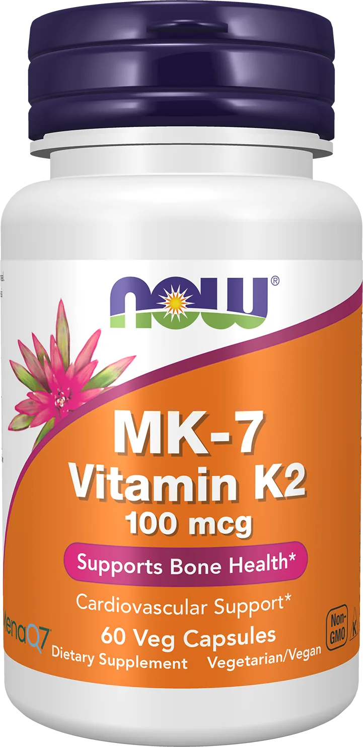 NOW Foods – فيتامين K-2 على شكل MK-7، 100 ميكروغرام، 60 كبسولة نباتية