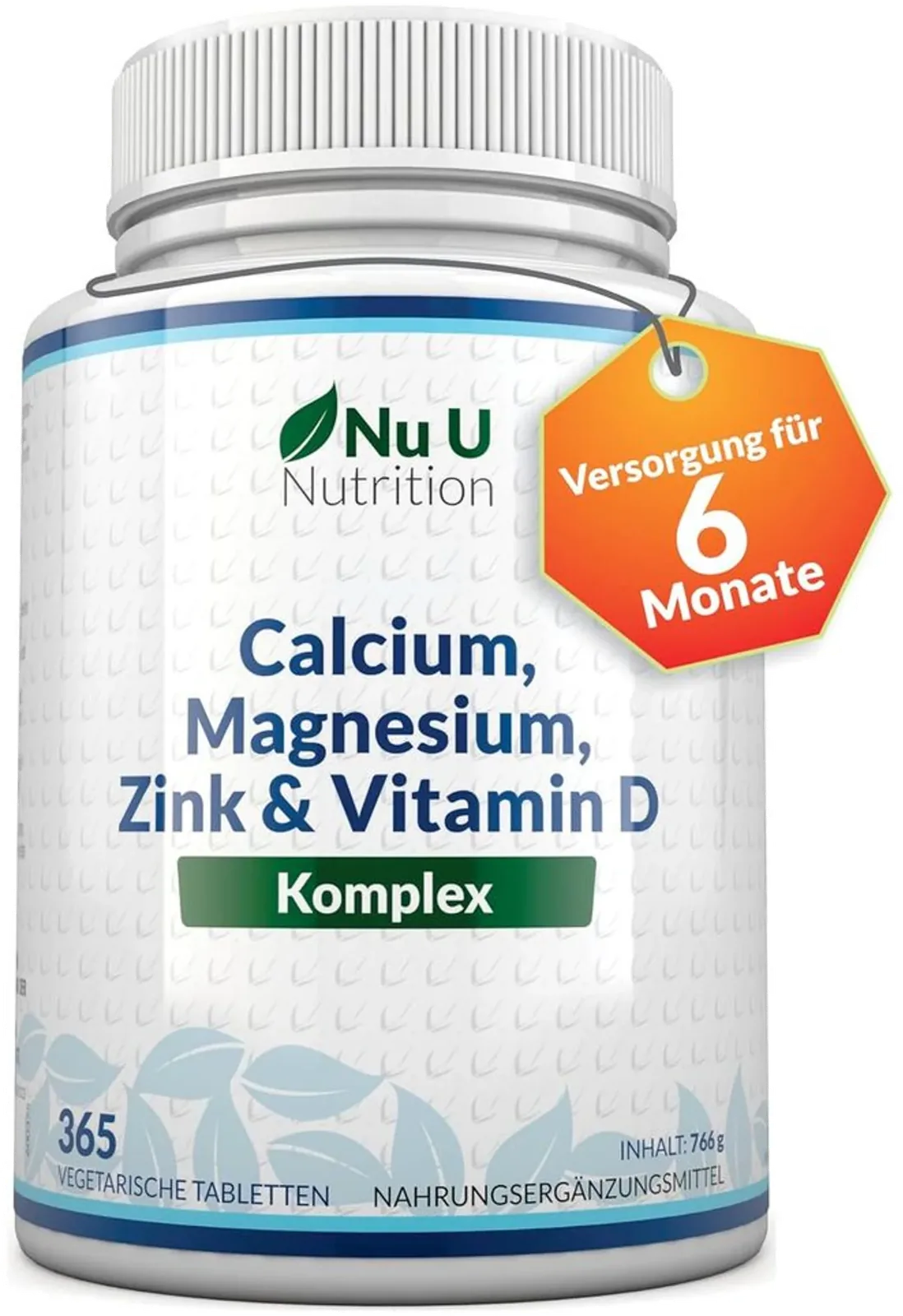 Nu U Nutrition - كالسيوم ومغنيسيوم وزنك وفيتامين د، 365 حبة