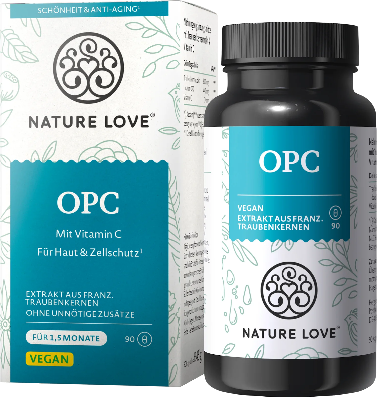 OPC Nature Love 440mg – Antioxydant Pépins de Raisin 90 Gélules