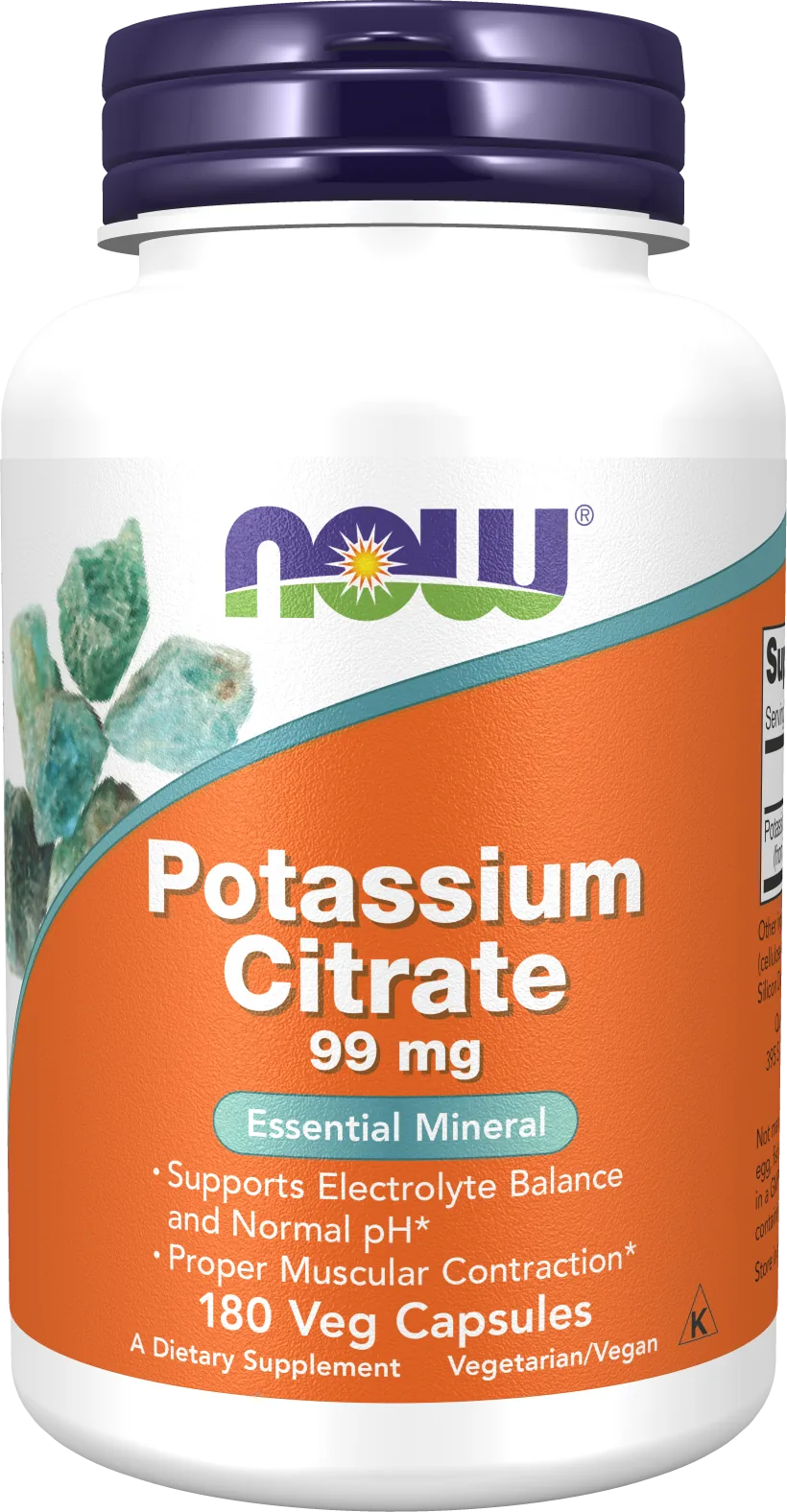 NOW Foods - سيترات البوتاسيوم 99 مجم – 180 كبسولة نباتية