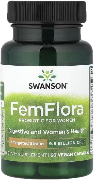 Probiotique Femme Swanson FemFlora 9,8 Milliards UFC 60 Gélules