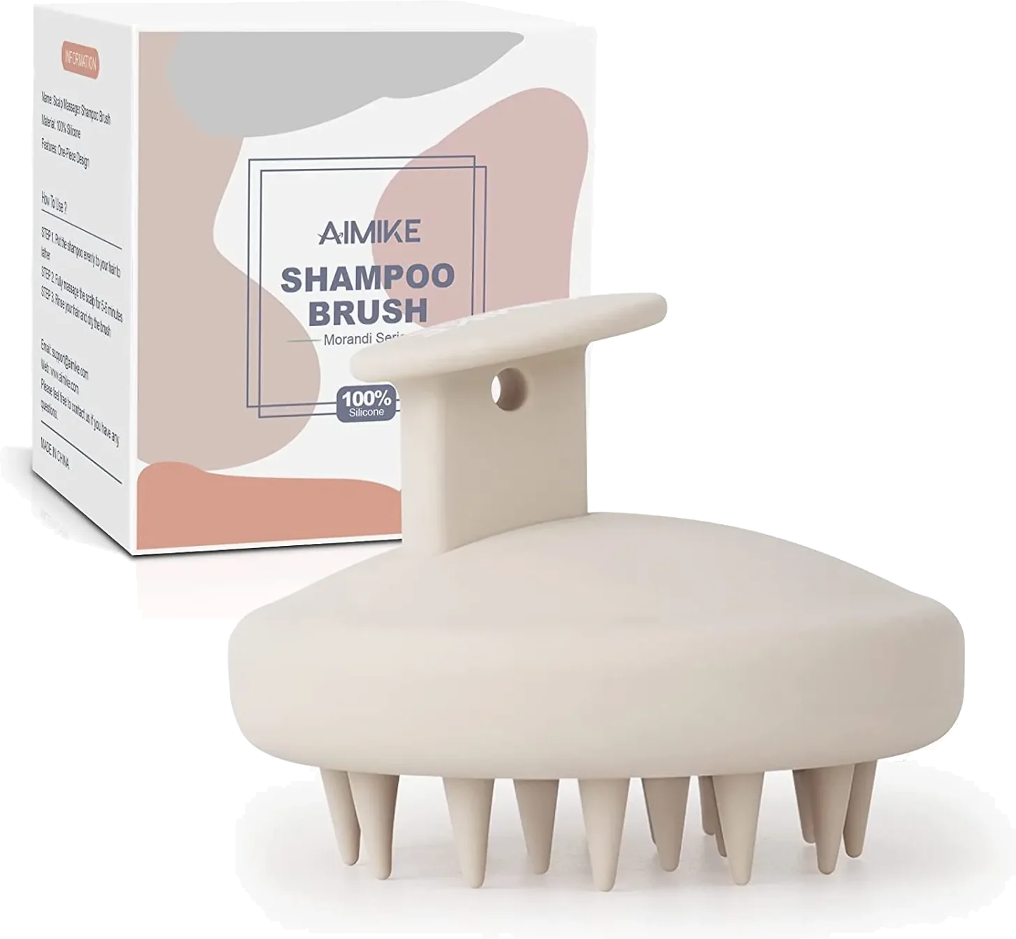 AIMIKE – فرشاة شامبو ومدلك فروة الرأس من السيليكون – فرشاة تدليك فروة الرأس