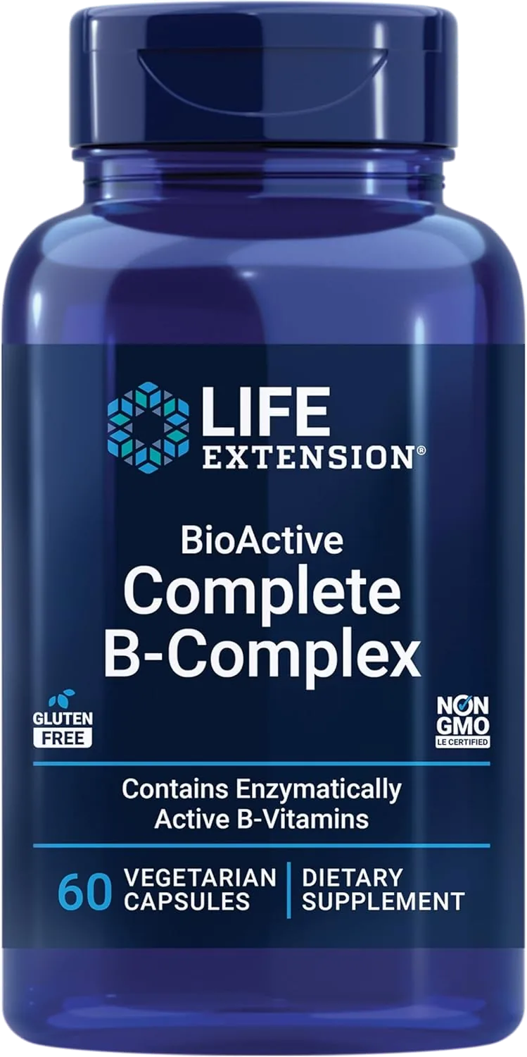 Life Extension، BioActive، مركب فيتامينات B الكامل، 60 كبسولة نباتية