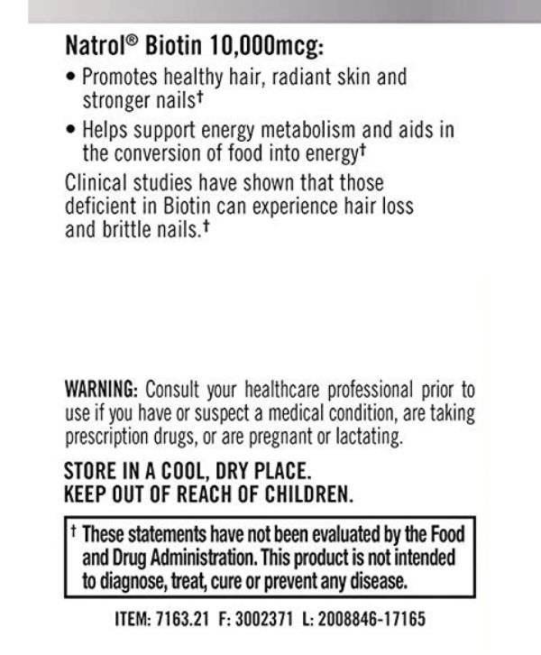 Natrol Maroc Biotine Beauty 10.000 mcg GermanBeautyShop