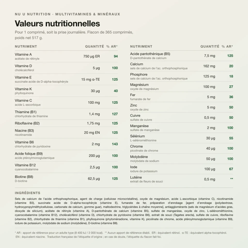 Nu U Nutrition - فيتامينات ومعادن متعددة، 365 حبة