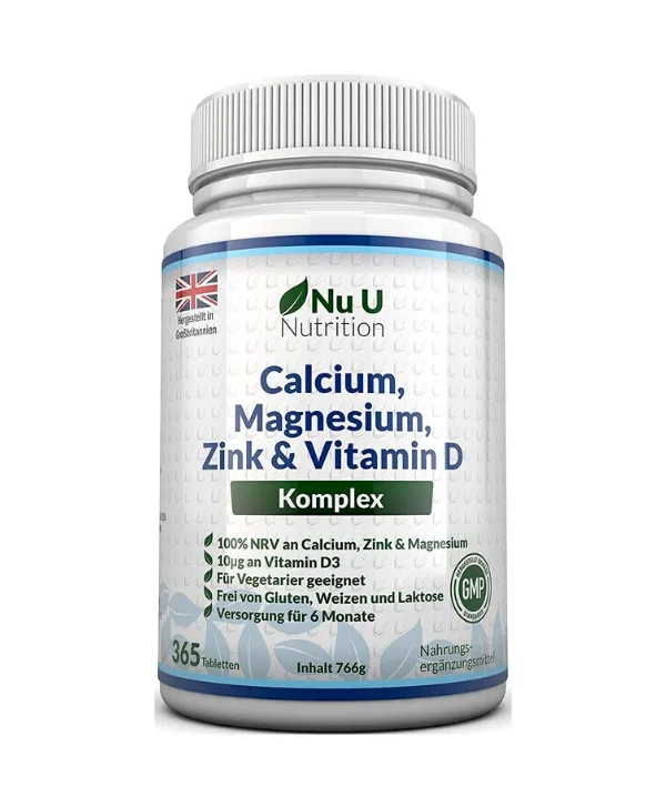 Nu U Nutrition - Calcium Magnésium Zinc Vitamine D, 365 Comprimés