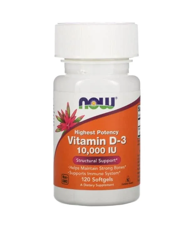 Now Foods - Vitamine D 3 10000 IU, 120 Gélules