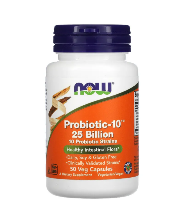 Now Now Foods, Probiotique 10, 25 milliards, 50 capsules - 25 milliards.
