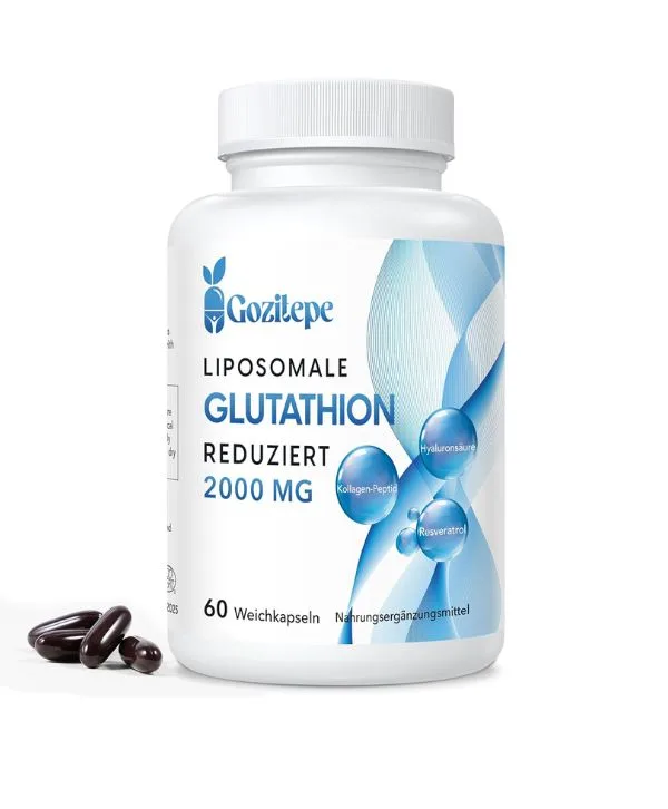 دواء glutathione Gozitepe جلوتاثيون ليبوسومي 2000 مجم – إشراق البشرة – 60 كبسولة Individual results may vary mg:5mg/5mg Viên Uống Trắng Da antioxidants