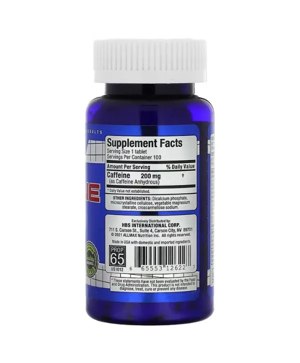Allmax Nutrition – كافيين 200 ملغ – 100 حبة