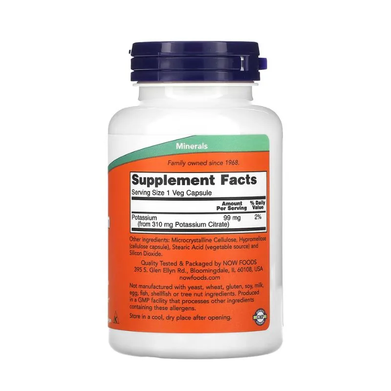 NOW Foods - سيترات البوتاسيوم 99 مجم – 180 كبسولة نباتية
