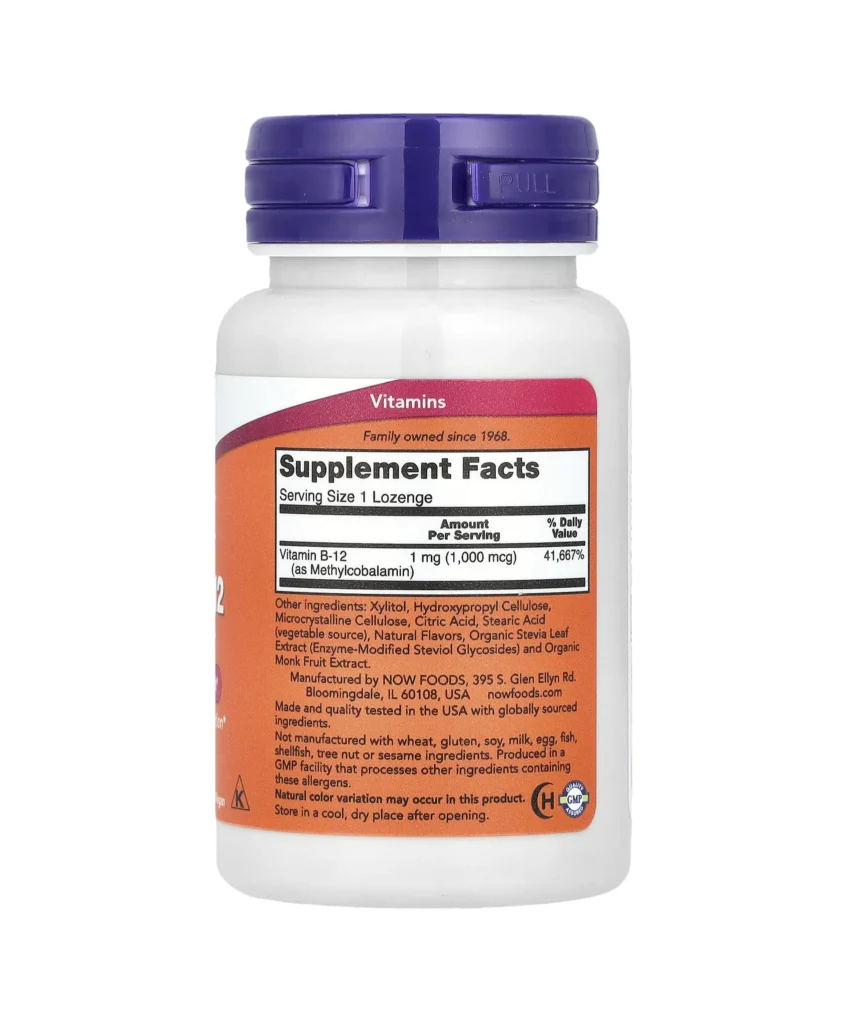 NOW Foods، ميثيل B-12، 1000 ميكروغرام، 100 حبة
