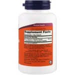 Un flacon blanc étiqueté "Now Foods - Propolis 1500, 100 Capsules" présente des informations sur les compléments alimentaires, les ingrédients et les instructions d'utilisation des capsules d'extrait de propolis d'abeille, avec des détails sur la propolis maroc et le prix actuel de la propolis.
