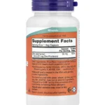 Une bouteille blanche de NOW Foods Picolinate de zinc, 50 mg, avec un bouchon et une étiquette violets, contient 120 capsules végétales.