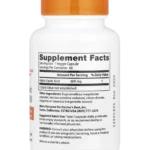 La bouteille blanche de Doctor's Best Acide alpha-lipoïque 600, 600 mg, 60 capsules végétales présente l'étiquette Supplement Facts avec les ingrédients et les informations du fabricant clairement visibles.