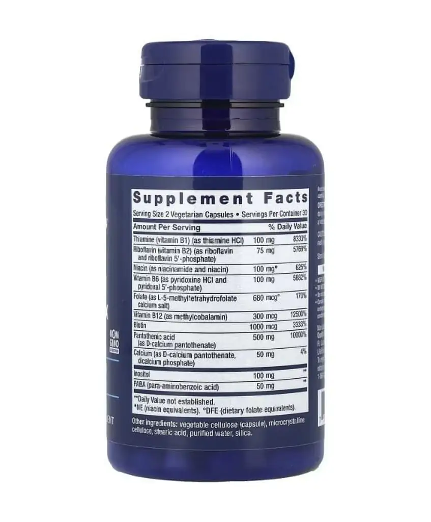 Life Extension، BioActive، مركب فيتامينات B الكامل، 60 كبسولة نباتية