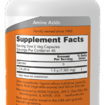 Étiquette des ingrédients et informations nutritionnelles — NOW Foods L-Citrulline 750 mg – 90 capsules