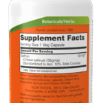 Étiquette des ingrédients et tableau de composition NOW Foods Safran 50 mg – 60 capsules